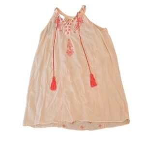 Anthropologie Mermaid‎ Collection Peach Embroidered Tassel Dress – XS